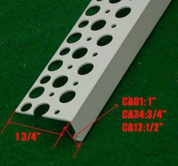 White color PVC angle bead with high quality fiberglass net used for ...
